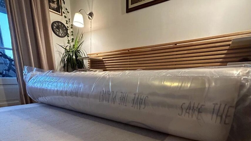 Colchão enrolado em vácuo